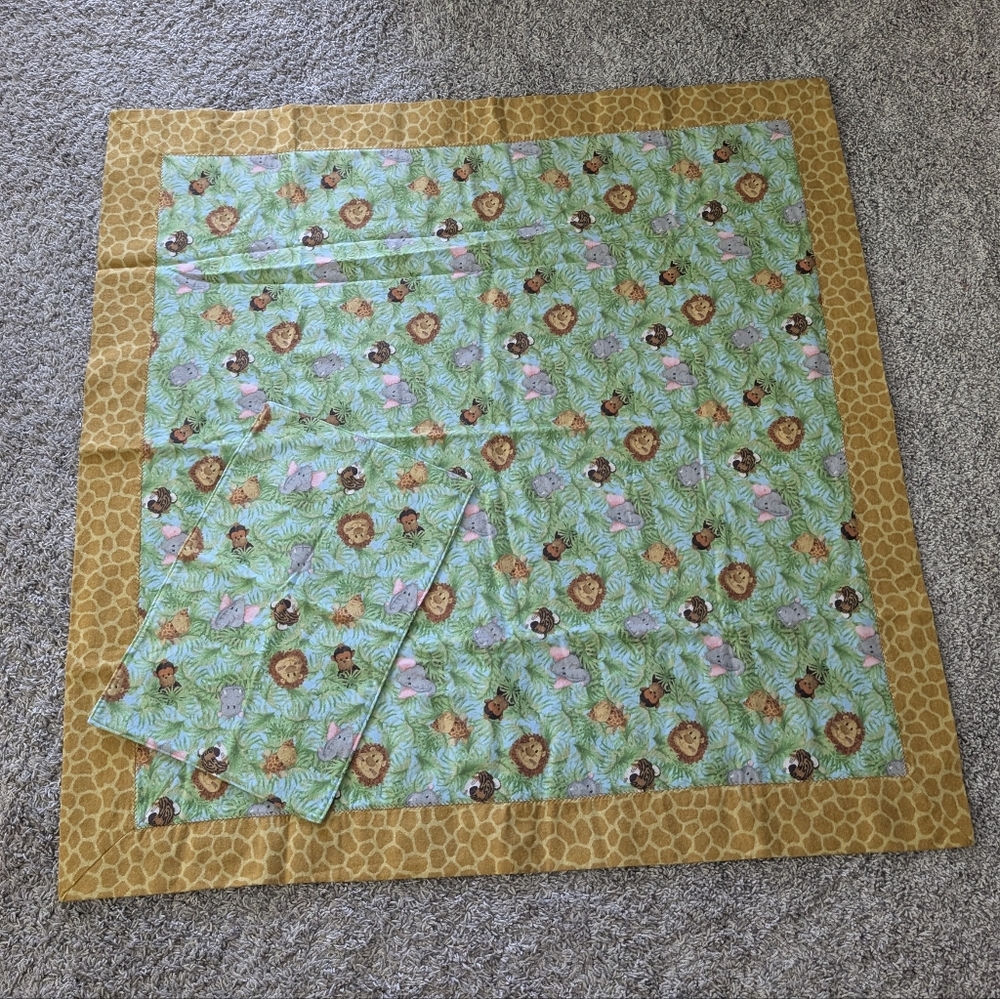 Jungle theme baby quilt Handmade Baby Receiving Blanket